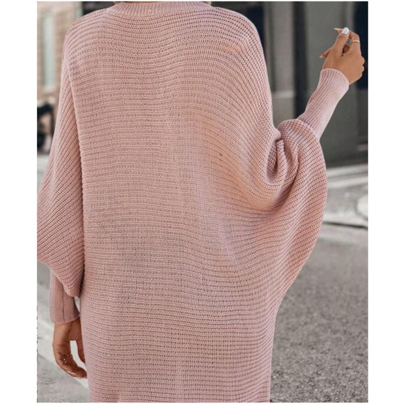 Cozy Hot Pink Batwing Sleeve Sweater Top - Picture 5 of 6